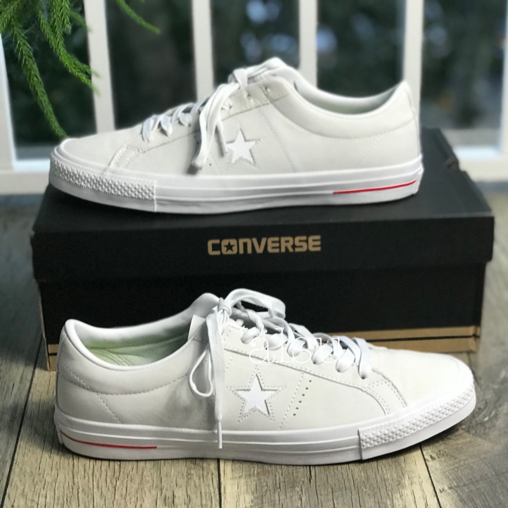 Converse One Star ⭐️ Pro Ox White Red M AUTHENTIC - Picture 2 of 8